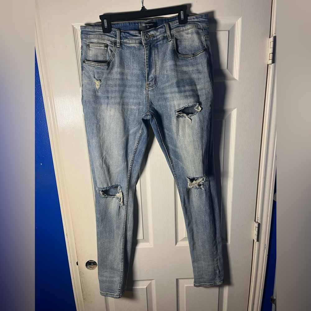 Distressed Light Blue Jeans